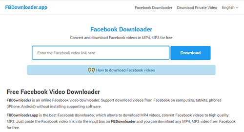 save facebook video to iphone with the online tool fbdownloader app