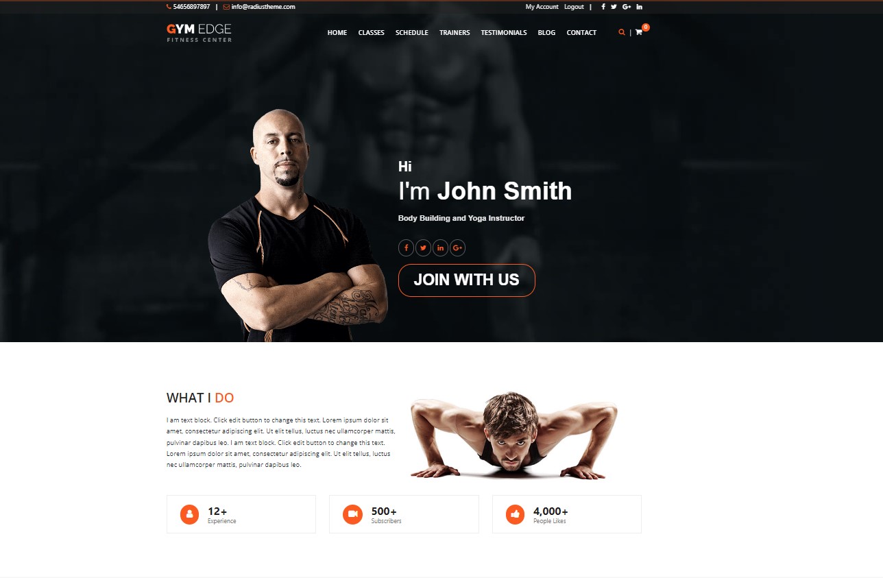 gym edge the specialist theme for personal trainers