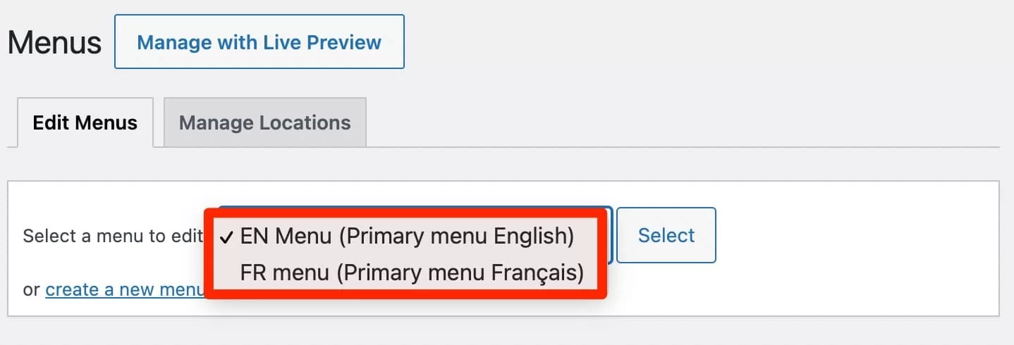 how to create a menu by language with wordpress polylang plugin
