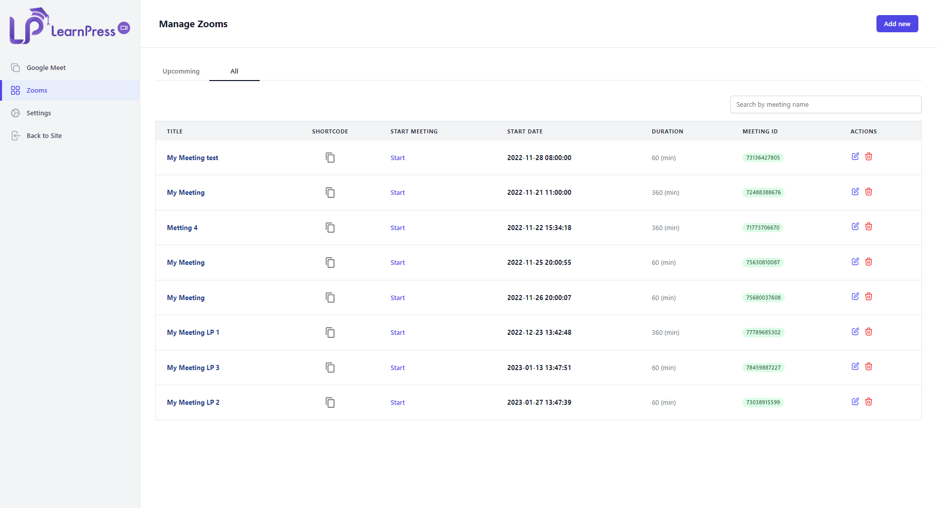 LearnPress Manage Zoom