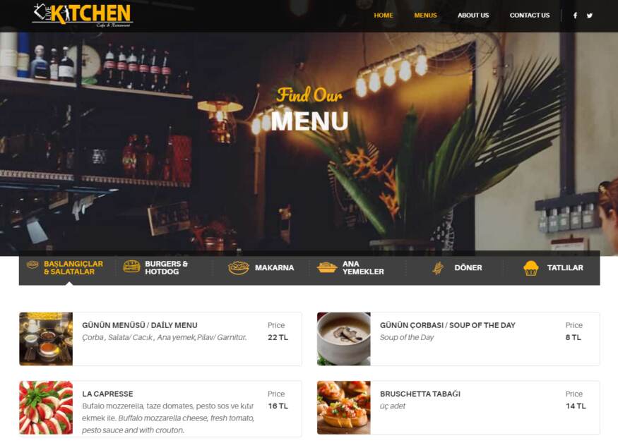 Kitchen Restaurant WordPress Theme