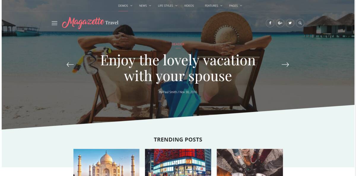 WordPress Magazine Themes: Magazette Travel