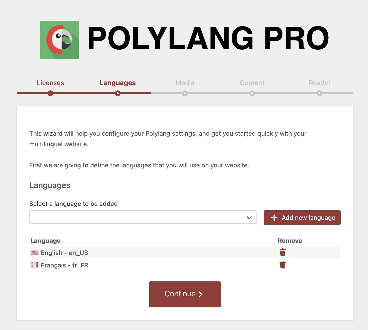 polylang plugin step 2