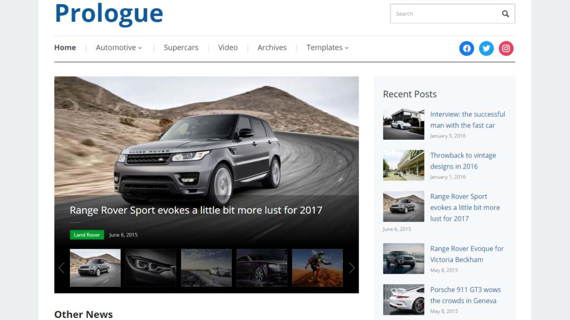 Prologue WordPress Theme