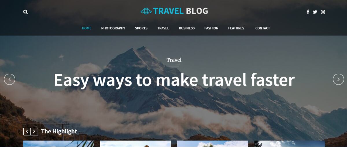 Travel Blog theme