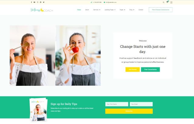 wellness coach lite - the stunning theme in many best wordpress themes for life coaches