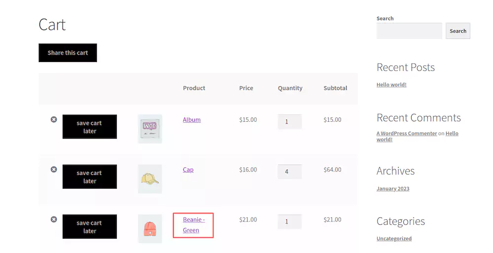 WooCommerce Shopping Cart Plugin