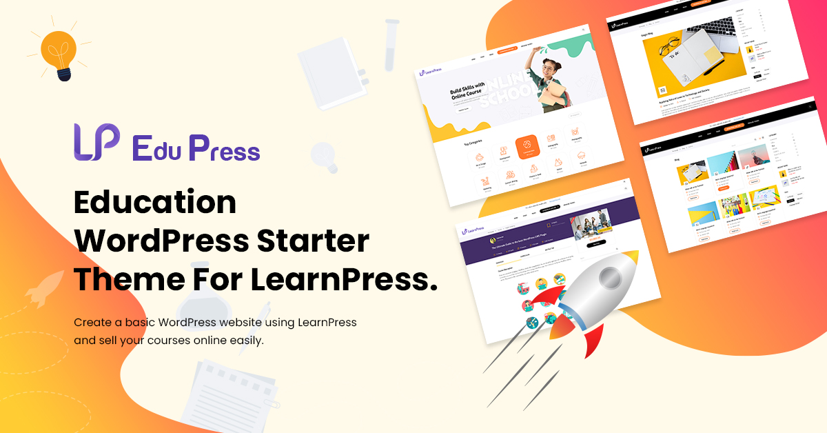 FREE Education WordPress Theme Starter for LearnPress