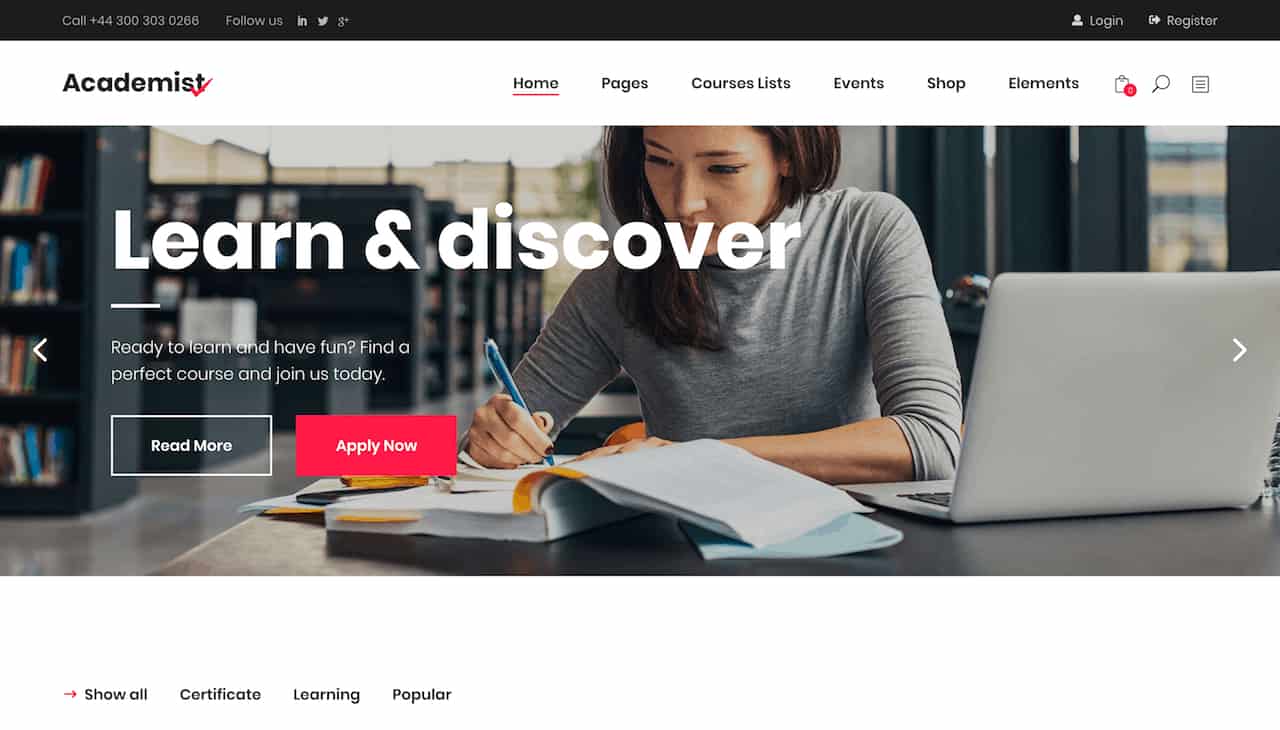 Academist eLearning WordPress Theme