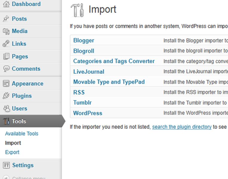 WordPress Tools Tab Import: What Are Tools