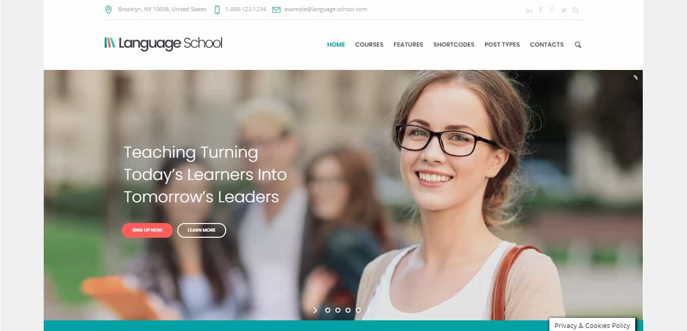 Language School Theme WordPress eLearning