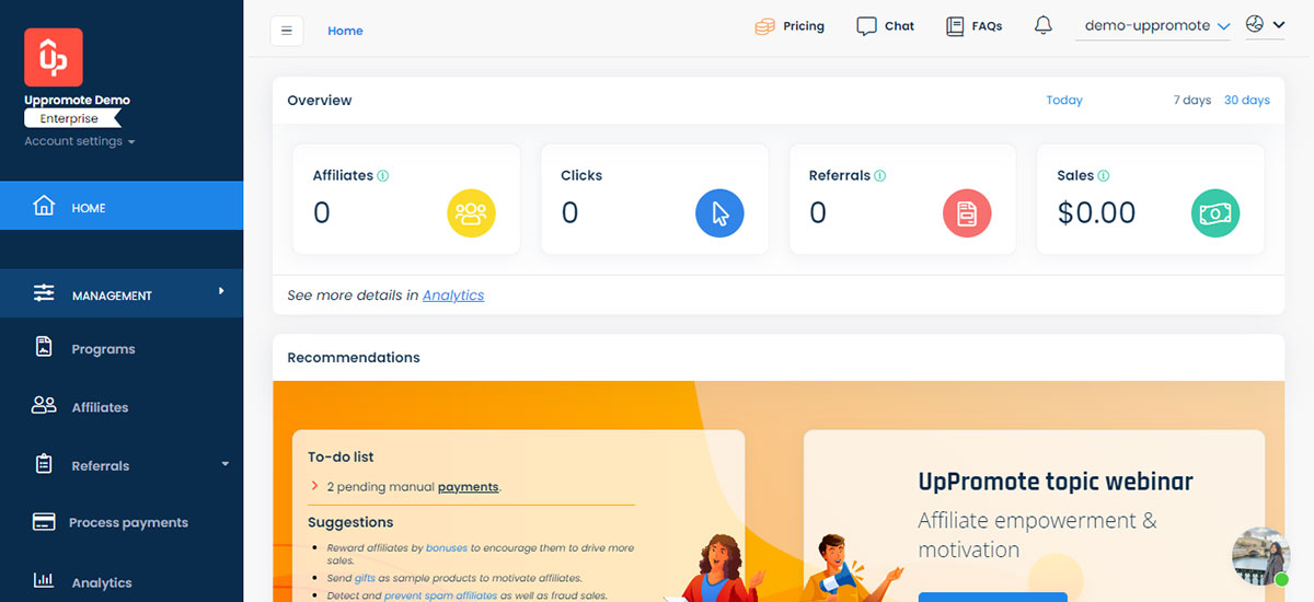 UpPromote Admin Dashboard: Storepify and UpPromote