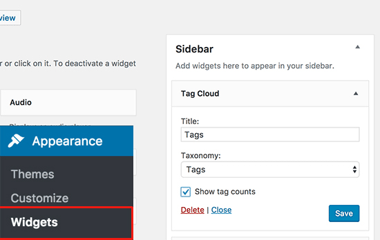 WordPress Widget: Tag Cloud