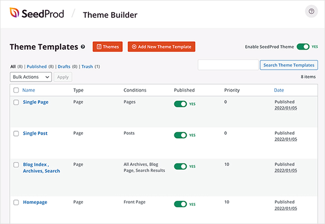 SeedProd: Theme Builder Section