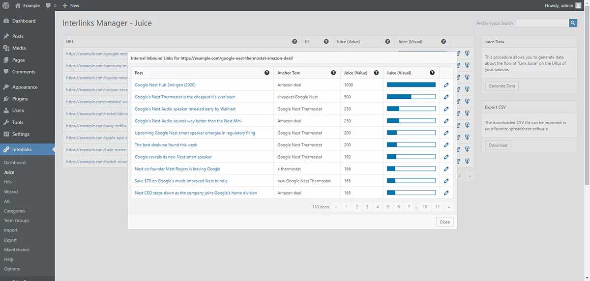 Internal Link Building Plugins: Interlinks Manager