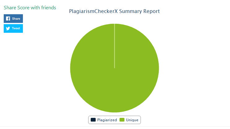 Plagiarism Checker X Summary Report