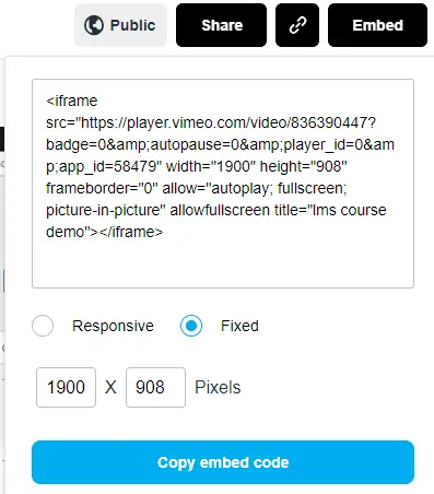 Vimeo Fixed Embed