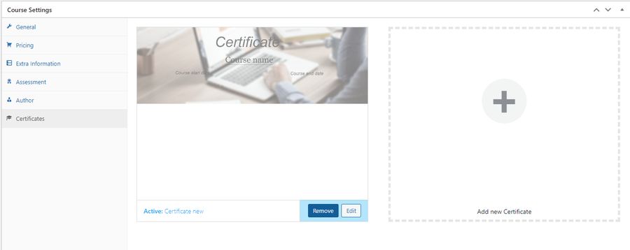 Assign Certificate To Course