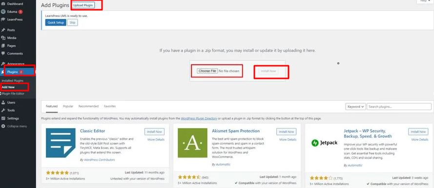 Install LearnPress Course Review Integration