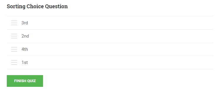 Sorting Choice Question Frontend