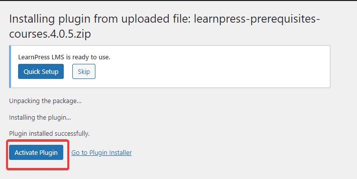 Activate LearnPress Prerequisites Courses