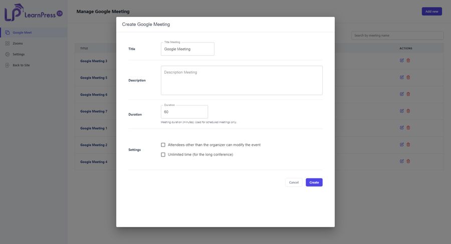 Fill In Google Meeting Form