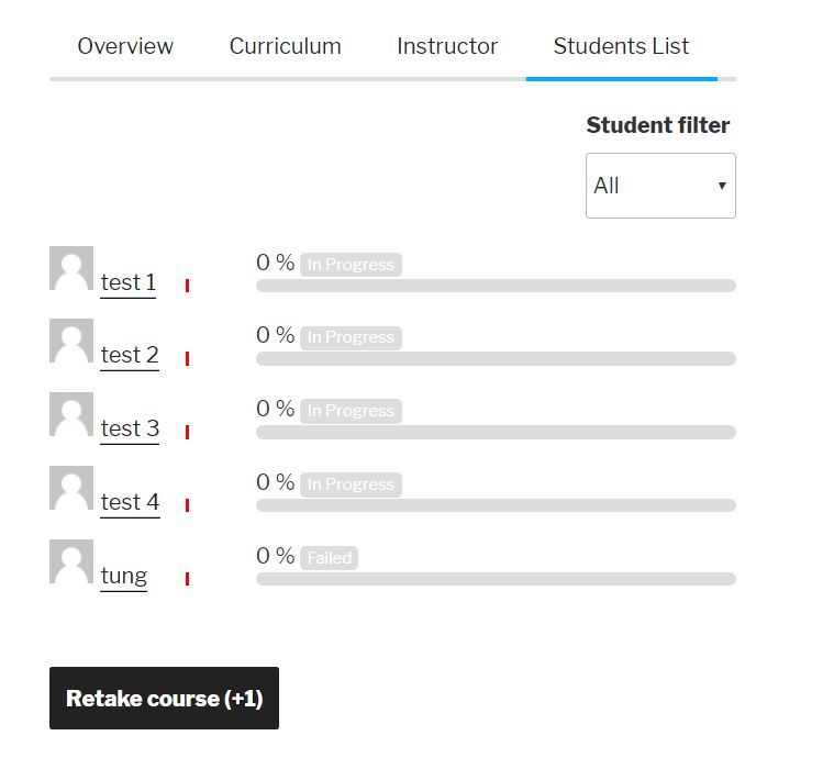 LearnPress Student List For Default Theme