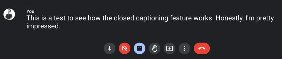 Google Meet Closed Captioning