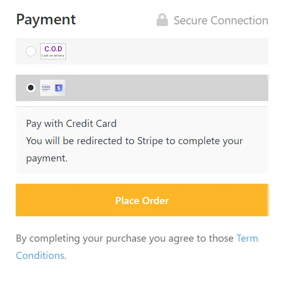 Stripe Payment Redirect Frontend