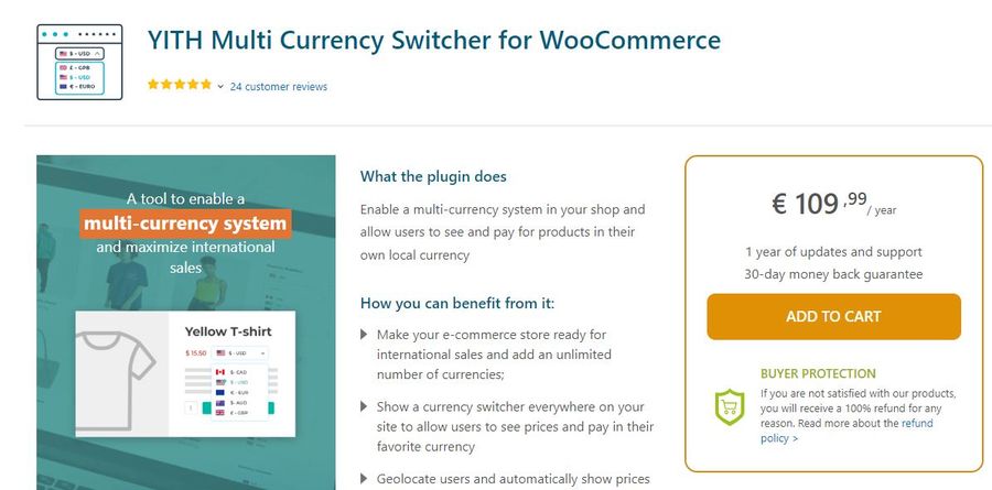 YITH Multi Currency Switcher for WooCommerce