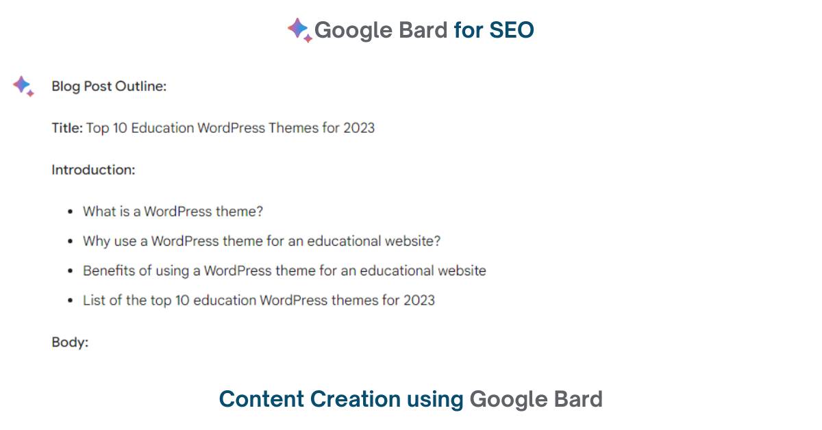 Google Bard for SEO: Content Creation