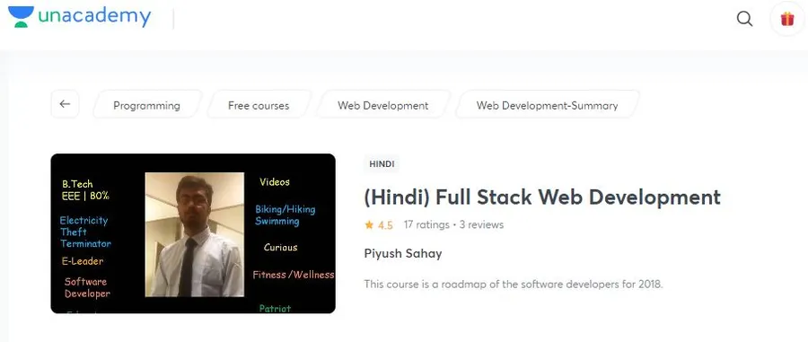 Full Stack Web Development Course by Unacademy