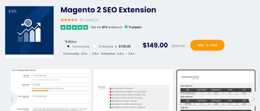 Magento 2 SEO extension by BSS