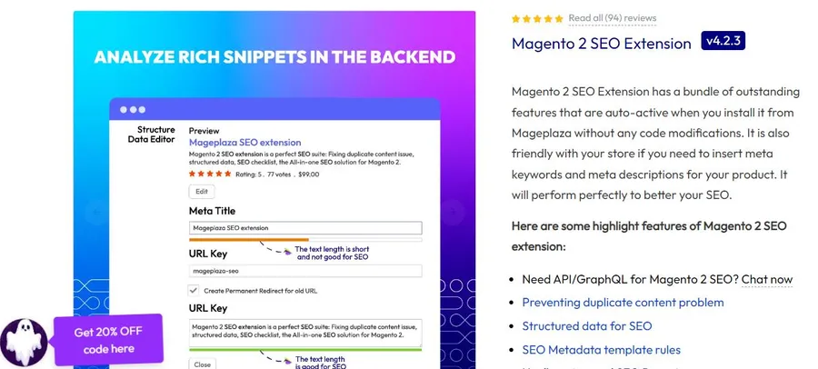 Mageto 2 SEO extension by Mageplaza