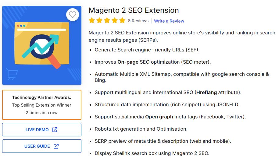 Magento 2 SEO extension By Webkul