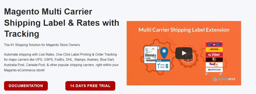 Magento Multi Carrier Shipping Label & Rates with Tracking