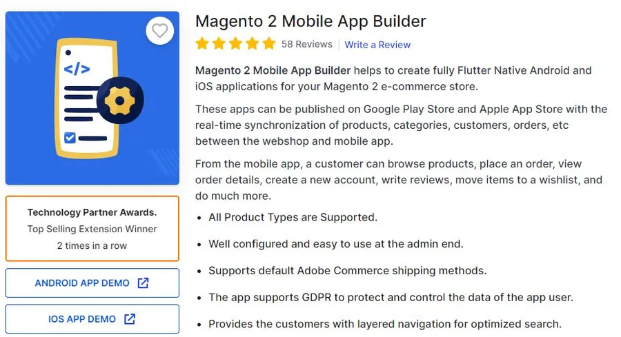 Magento 2 Mobile App Builder by Webkul