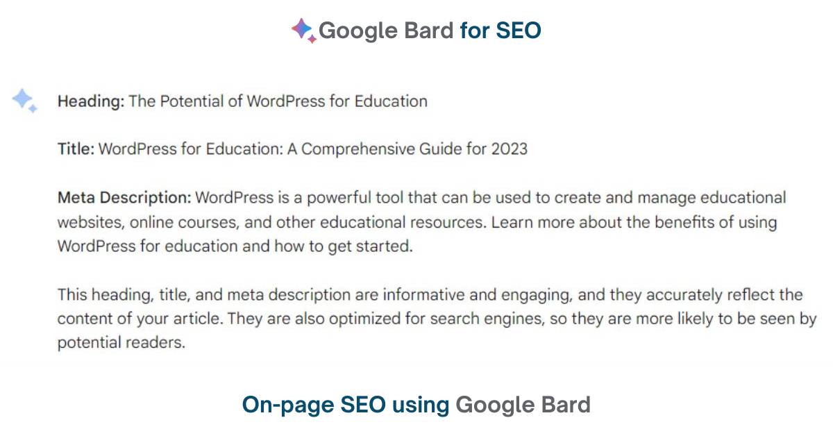Google Bard for SEO: On-page SEO