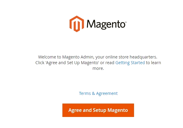 Agree and Setup Magento