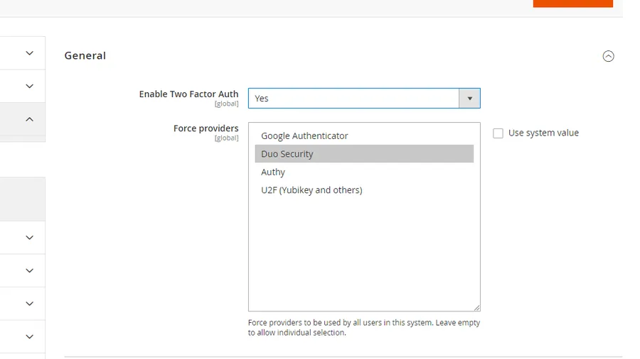 Enable 2FA in Magento