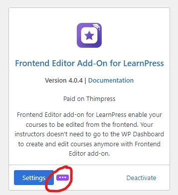 Frontend Editor 3-dot Button