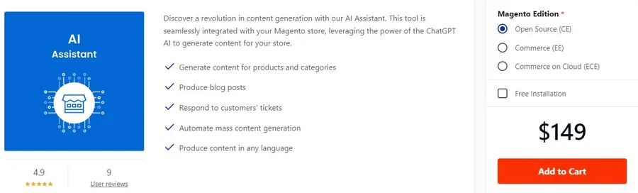 GPT AI Assistant & Content Generator for Magento 2