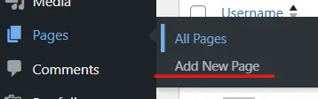 Pages Add New Page