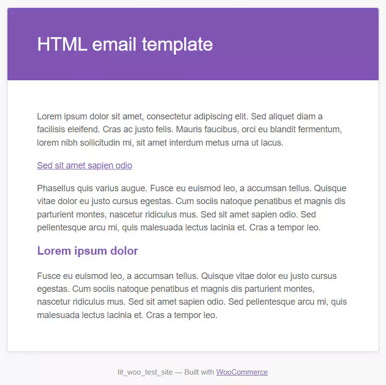 HTML email template