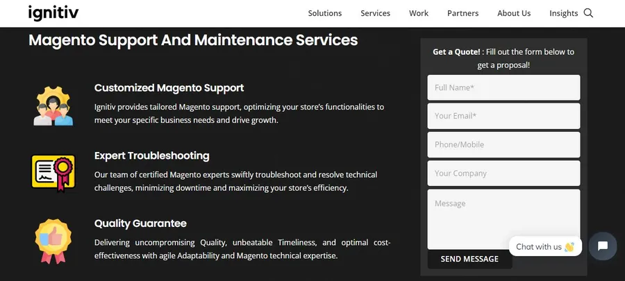 Ignitiv Magento Support Maintenance Services