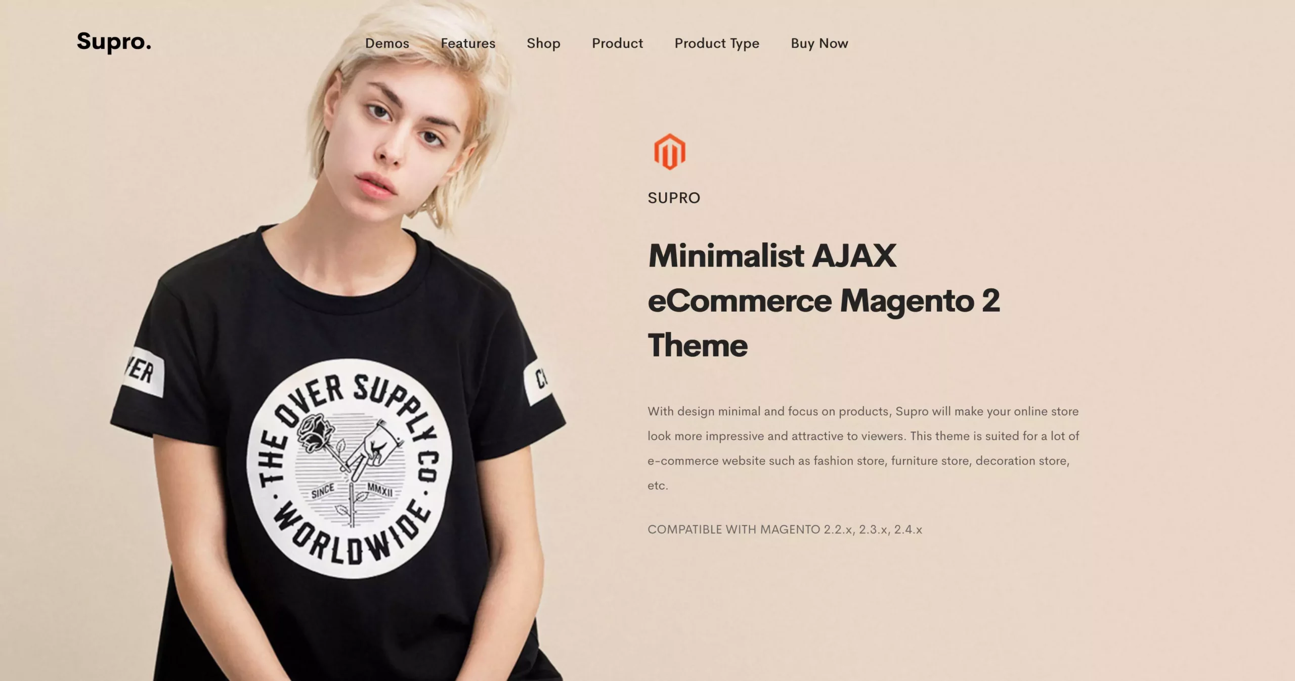 Supro - Minimalist AJAX Magento 2 Theme