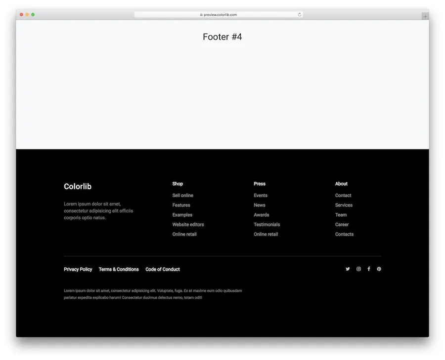 Bootstrap Footer V04 - Best HTML Footer Template