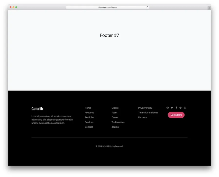 Bootstrap Footer 07