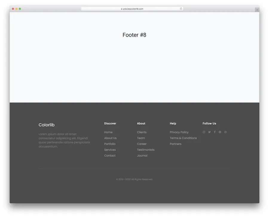 Bootstrap Footer 08