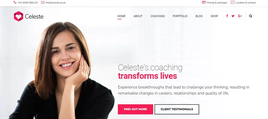 Celeste Life Coach and Therapist WordPress Theme
